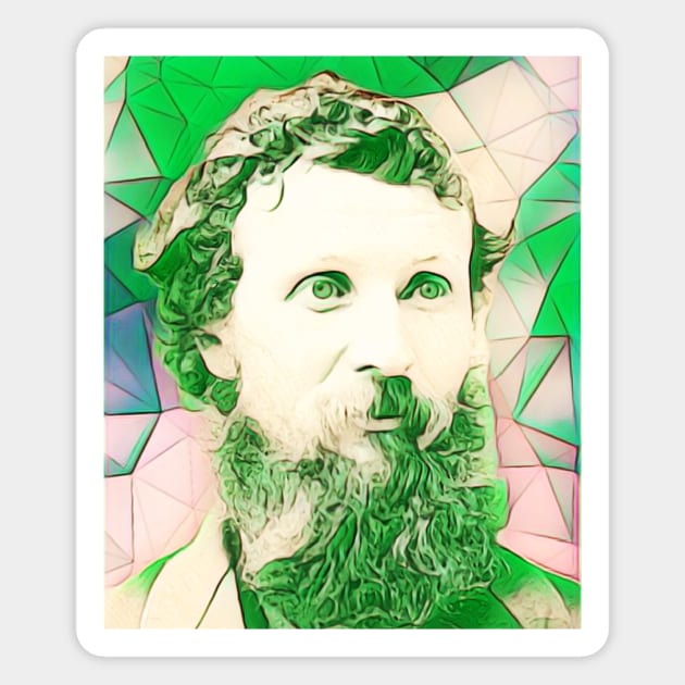 John Muir Green Portrait | John Muir Artwork 7 Magnet by JustLit